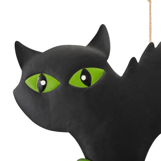 Glitzhome® 32" Lighted Metal Halloween Black Cat Yard Stake